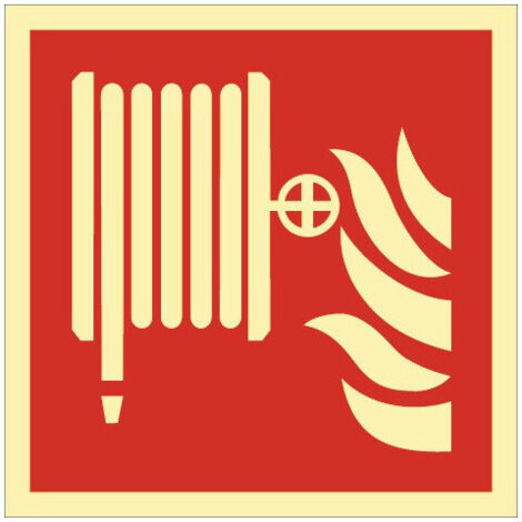 Panneau de sécurité incendie ASR A1.3/DIN EN ISO 7010/DIN 67510 L148xl148 mm tuyau de poste d'incendie mural plastique