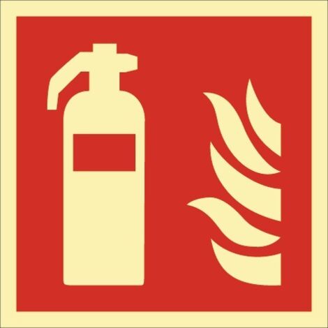 Panneau de sécurité incendie DIN EN ISO 7010 L148xl148 mm extincteur plastique