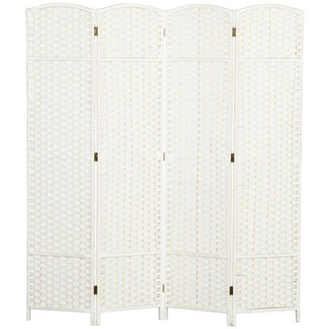 Panneau de séparation pliable 4 panneaux, paravent blanc pour salon, chambre, bureau à domicile
