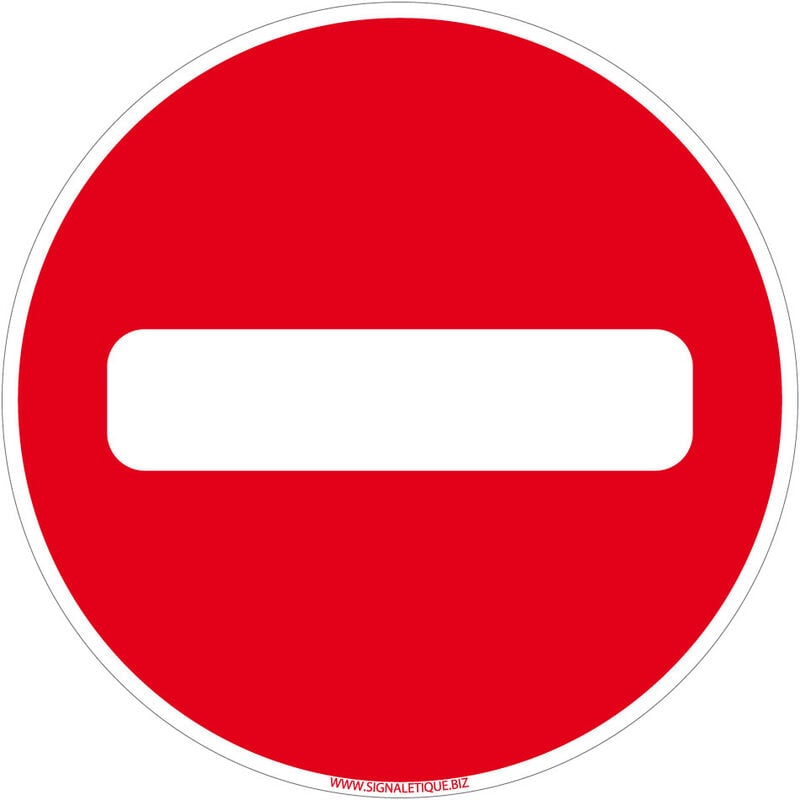 Panneau de Signalisation Alu. Panneau Interdiction. Panneau Parking, Panneau d'information Aluminium 2 mm - Sens interdit - Diamètre 450 mm