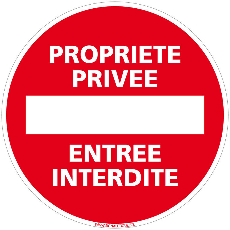 Panneau de Signalisation Alu. Panneau Interdiction. Panneau Parking, Panneau d'information Aluminium 2 mm - Propriété privée entrée interdite