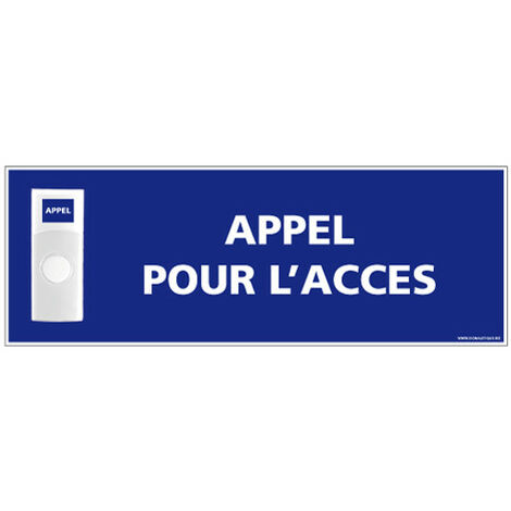 Panneau de signalisation APPEL RAMPE D'ACCES + Sonnette intégrée (G1113) - Plastique PVC 1,5 mm - 350 x 125 mm