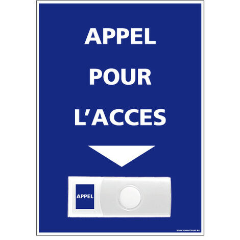 Panneau de signalisation APPEL RAMPE D'ACCES + Sonnette intégrée (G1114) - Plastique PVC 1,5 mm - 150 x 210 mm