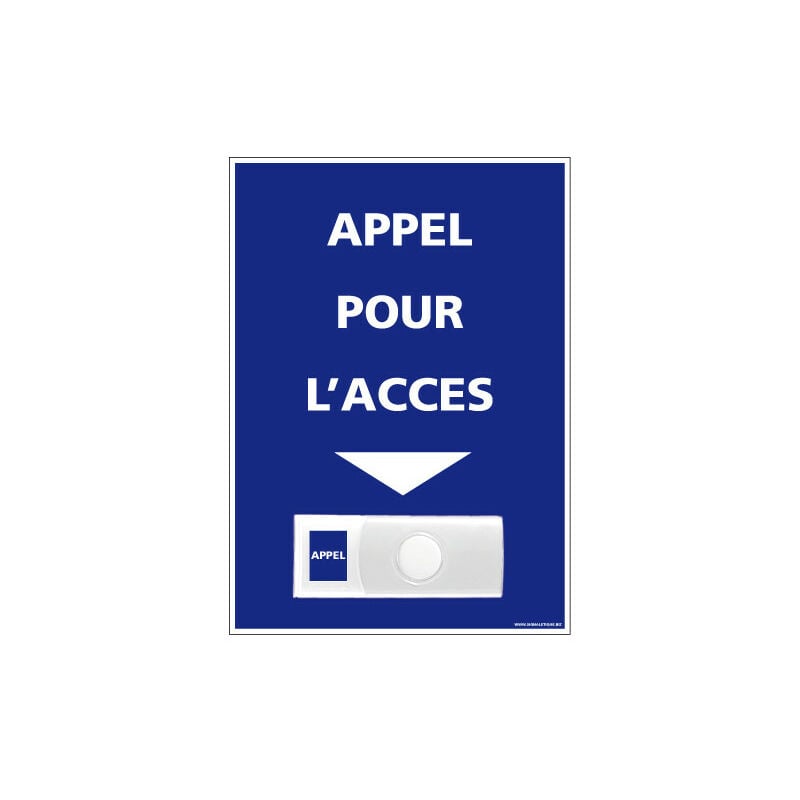 Panneau de signalisation appel rampe d'acces + Sonnette intégrée (G1114) - Plastique pvc 1,5 mm - 150 x 210 mm