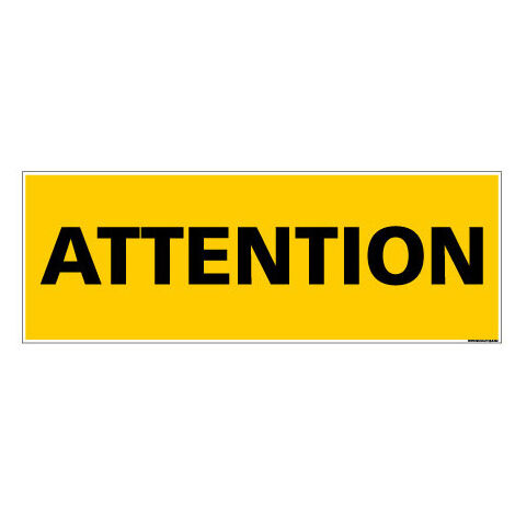 Panneau de Signalisation ATTENTION (C1138) - Adhésif - 210 x 75 mm