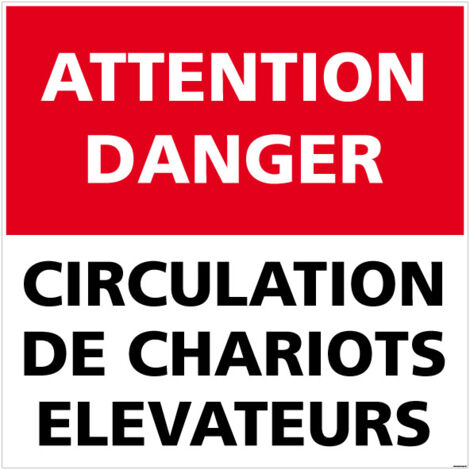 PANNEAU DE SIGNALISATION ATTENTION DANGER (C1283) - Adhésif - 125 x 125 mm