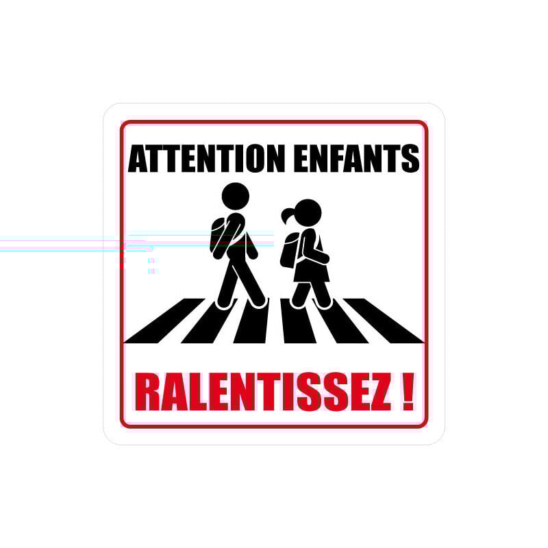 Panneau de Signalisation attention enfants, ralentissez (L0623) - Aluminium 2 mm - 450 x 450 mm