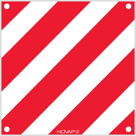 Panneau de signalisation avec œillet - Standard 480x480mm - hachuré rouge/blanc - 3340846