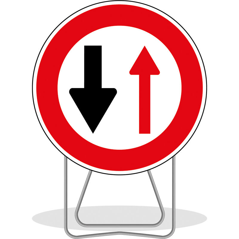 Panneau de signalisation BK15 850MM sens de circulation non prioritaire Nadia Signalisation 201218