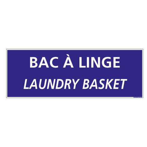 Panneau de Signalisation Camping BAC A LINGE (H0226) Français-Anglais - Adhésif - 210 x 75 mm