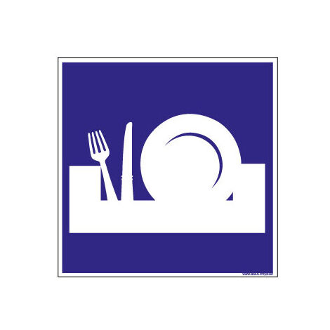 PANNEAU DE SIGNALISATION CAMPING LOCAL BAC A VAISSELLE (H0213) - Adhésif - 125 x 125 mm