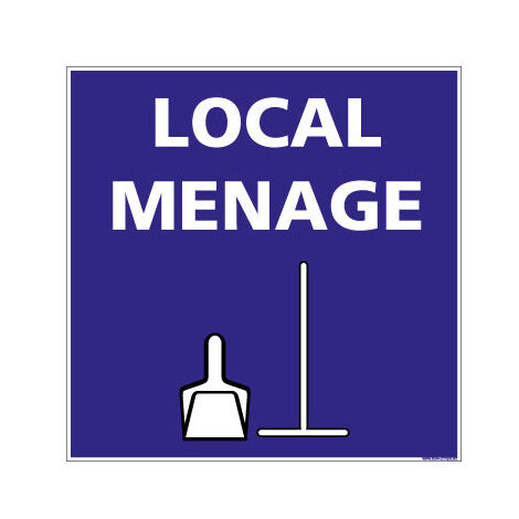 Panneau de Signalisation Camping LOCAL MENAGE (H0233) - Adhésif - 125 x 125 mm