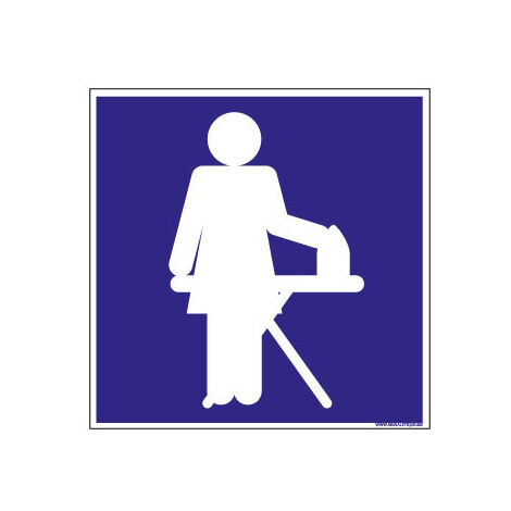 PANNEAU DE SIGNALISATION CAMPING LOCAL REPASSAGE (H0215) - Adhésif - 125 x 125 mm