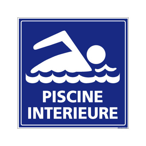 Panneau de Signalisation Camping PISCINE INTERIEURE (H0230) - Adhésif - 250 x 250 mm