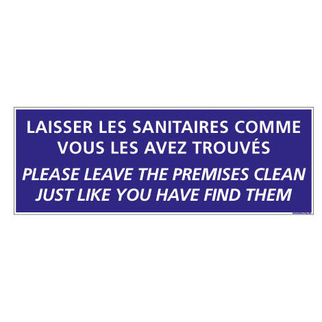 Panneau de Signalisation Camping SANITAIRES (H0227) Français-Anglais - Adhésif - 210 x 75 mm