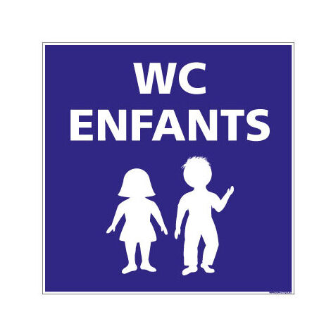 Panneau de Signalisation Camping WC ENFANTS (H0234) - Plastique PVC 1,5 mm - 125 x 125 mm