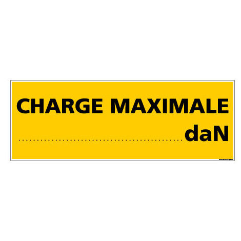 Panneau de Signalisation CHARGE MAXIMALE (C1005) - Adhésif - 210 x 75 mm