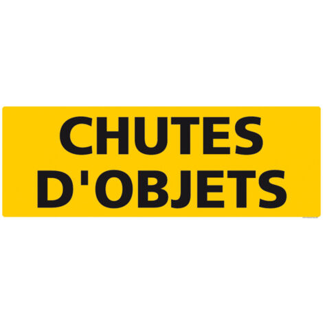 PANNEAU DE SIGNALISATION "CHUTES D'OBJETS" (C1237) - Adhésif - 210 x 75 mm