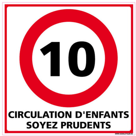 PANNEAU DE SIGNALISATION CIRCULATION D'ENFANTS SOYEZ PRUDENTS (L0617) - Aluminium galvanisé - 500 x 500 mm