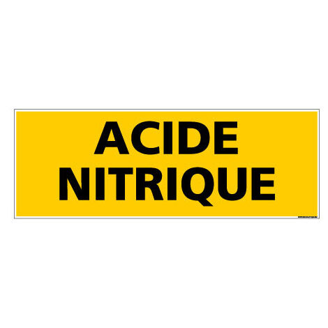 Panneau de Signalisation danger ACIDE NITRIQUE (C0087) - Adhésif - 210 x 75 mm