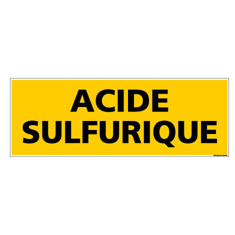 Panneau de Signalisation danger ACIDE SULFURIQUE (C0089) - Adhésif - 210 x 75 mm