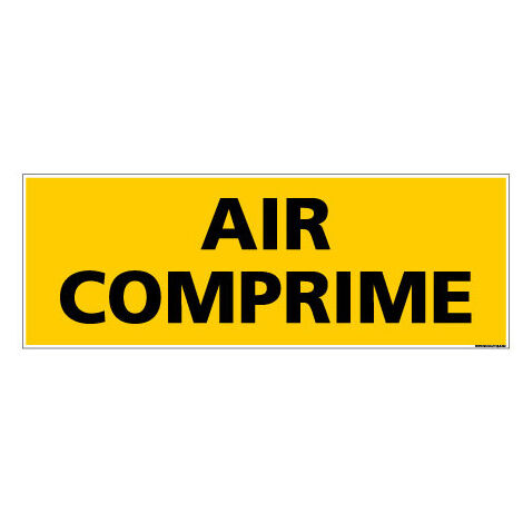 Panneau de Signalisation danger AIR COMPRIME (C0090) - Adhésif - 210 x 75 mm