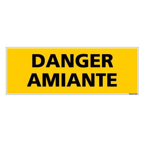 Panneau de Signalisation DANGER AMIANTE (C1002) - Adhésif - 210 x 75 mm