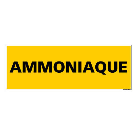 Panneau de Signalisation danger AMMONIAQUE (C0093) - Plastique PVC 1,5 mm - 210 x 75 mm
