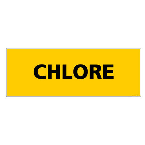 Panneau de Signalisation danger CHLORE (C0120) - Adhésif - 350 x 125 mm