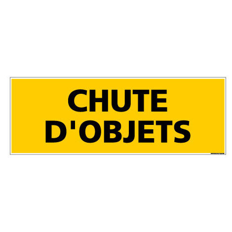 Panneau de Signalisation danger CHUTE D'OBJETS (C0121) - Adhésif - 210 x 75 mm