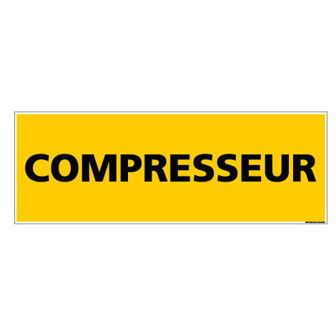 Panneau de Signalisation danger COMPRESSEUR (C0123) - Adhésif - 350 x 125 mm