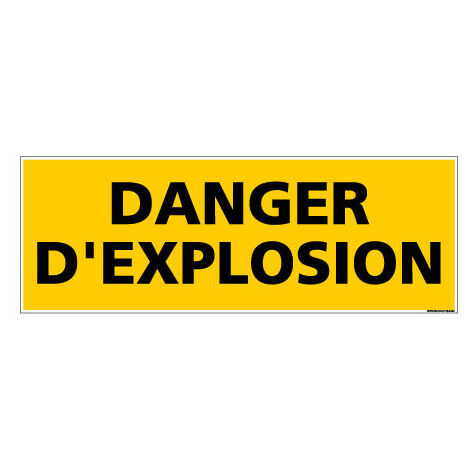 Panneau de Signalisation danger DANGER EXPLOSION (C0127) - Adhésif - 210 x 75 mm