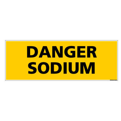 Panneau de Signalisation danger DANGER SODIUM (C0131) - Adhésif - 350 x 125 mm