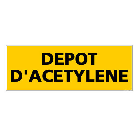 Panneau de Signalisation danger DEPOT D'ACETYLENE (C0140) - Adhésif - 210 x 75 mm
