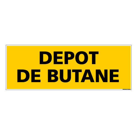 Panneau de Signalisation danger DEPOT DE BUTANE (C0141) - Adhésif - 210 x 75 mm