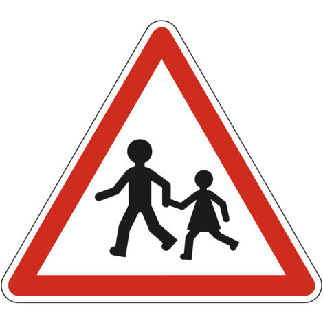 Panneau de signalisation danger - Endroit fréquenté par les enfants - Triangulaire - Gamme Bretagne - Classe 1 - 500mm