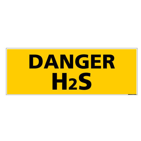 Panneau de Signalisation DANGER H2S (C1141) - Adhésif - 210 x 75 mm