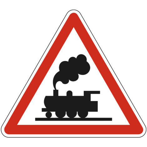 Panneau de signalisation danger - Passage à niveau sans barrière - Triangulaire - Gamme Ecolign - Classe 1 - 500mm