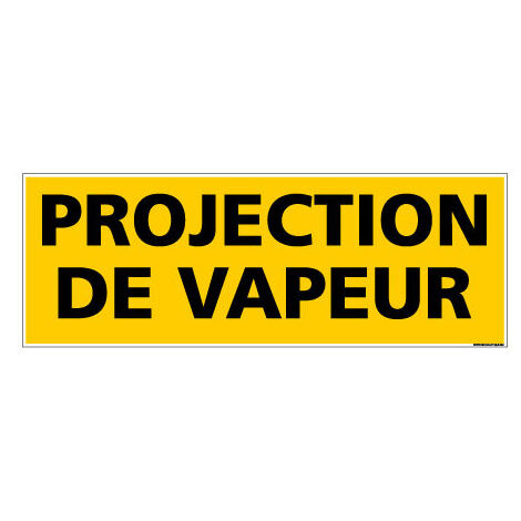 Panneau de Signalisation danger PROJECTION DE VAPEUR (C0202) - Adhésif - 210 x 75 mm