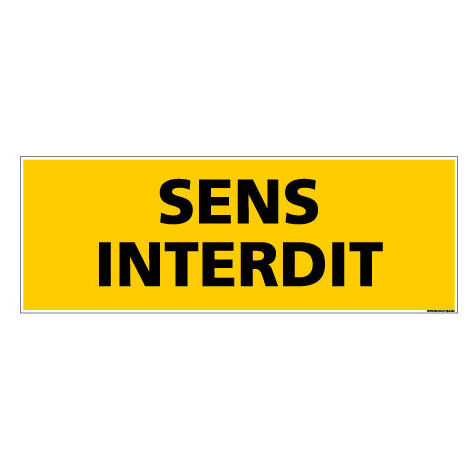 Panneau de Signalisation danger SENS INTERDIT (C0218) - Adhésif - 210 x 75 mm