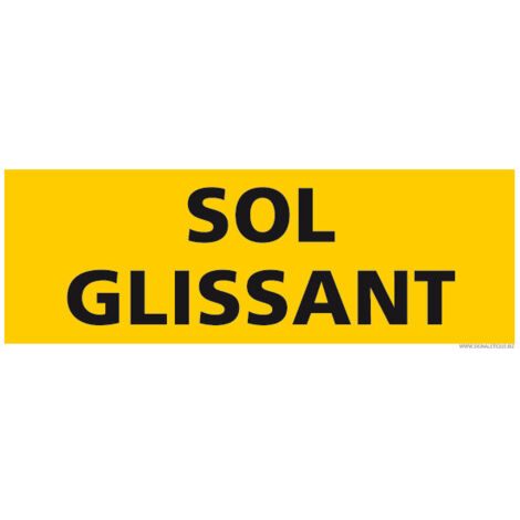 PANNEAU DE SIGNALISATION - DANGER SOL GLISSANT (C1288) - Adhésif - 210 x 75 mm