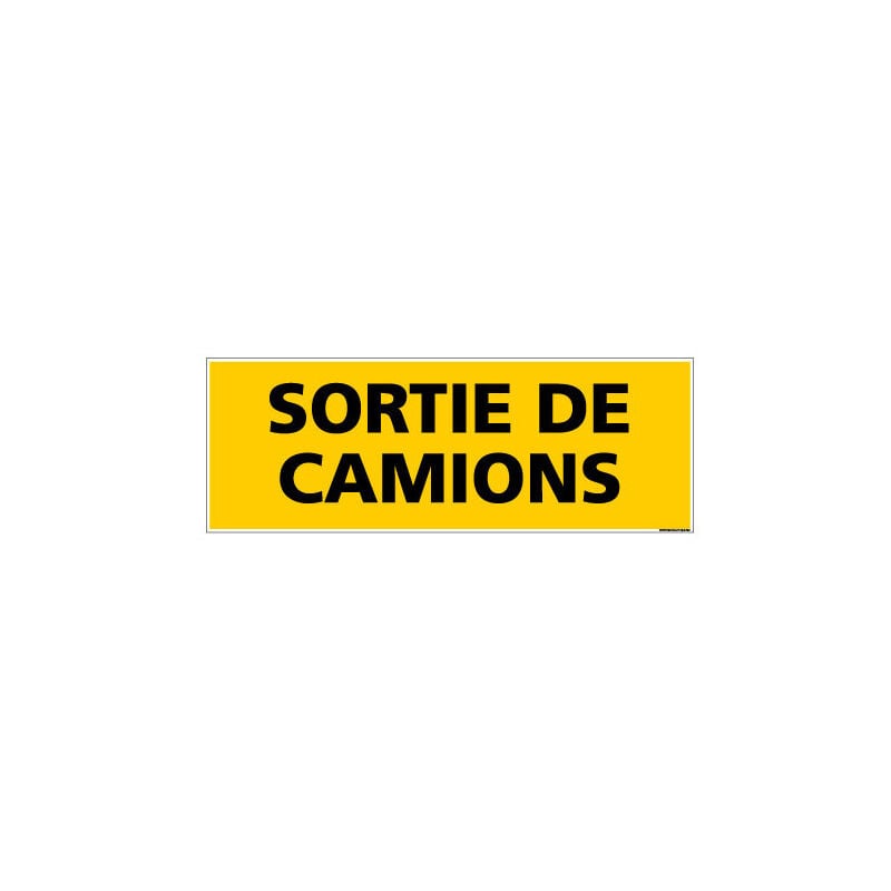 Panneau de Signalisation danger sortie de camions (C0220) - Plastique pvc 1,5 mm - 980 x 350 mm
