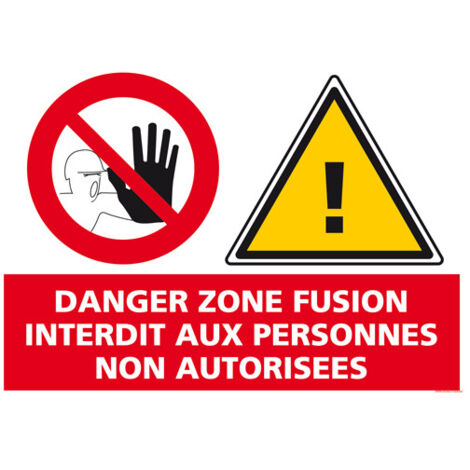 Panneau de signalisation Danger Zone de Fusion (D0943) - Adhésif - 105 x 75 mm