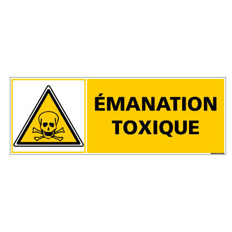 Panneau de Signalisation EMANATION TOXIQUE (C0959) - Adhésif - 210 x 75 mm