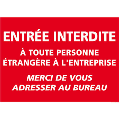 PANNEAU DE SIGNALISATION ENTREE INTERDITE (D0917) - Adhésif - 105 x 75 mm