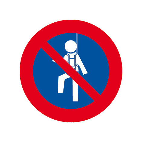 Panneau de signalisation Harnais interdit (D0875) - Aluminium 2 mm - Diamètre 450 mm