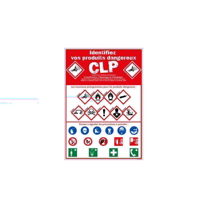 Panneau de Signalisation identifiez vos produits dangereux (C1235) - Adhésif - 450 x 630 mm
