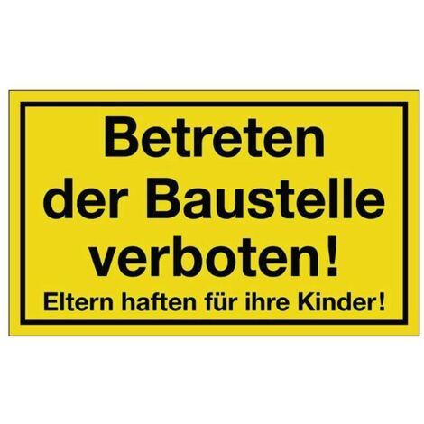 Panneau de signalisation Interdit de pénétrer sur le chantier L400xl250mm jaune noir Ku.