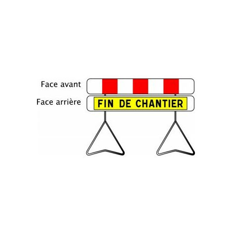 PANNEAU DE SIGNALISATION K2 BARRAGE DOUBLE FACE 1400X200MM T1 NADIA SIGNALISATION - K21400CLT1