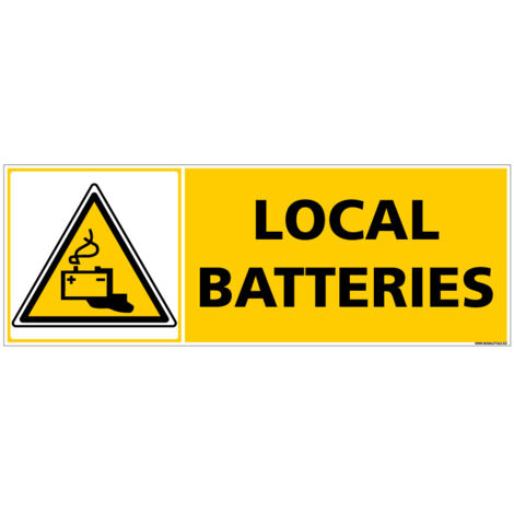 Panneau de Signalisation LOCAL BATTERIES (C1184) - Adhésif - 700 x 250 mm